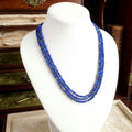 3-Strand Natural Lapis Lazuli Necklace — Faceted Spheres 3mm | 58 cm