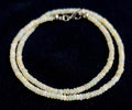 White Welo Opal Necklace — Cabochon Rondelles 3mm | 44 cm