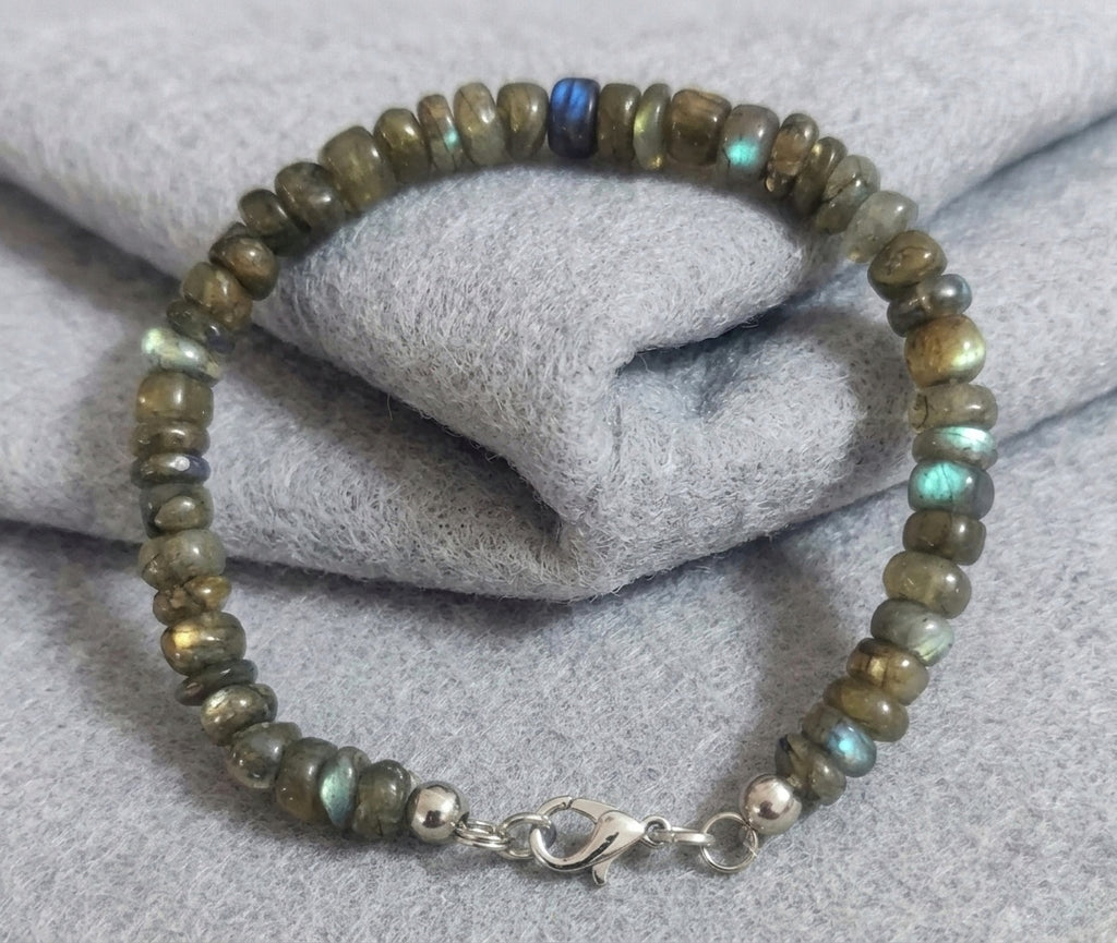 Bracciale di Labradorite — Rondelle 7mm | 20 cm