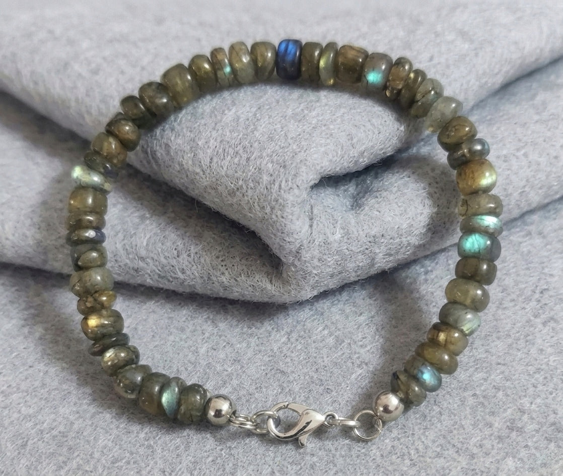 Bracciale di Labradorite — Rondelle 7mm | 20 cm