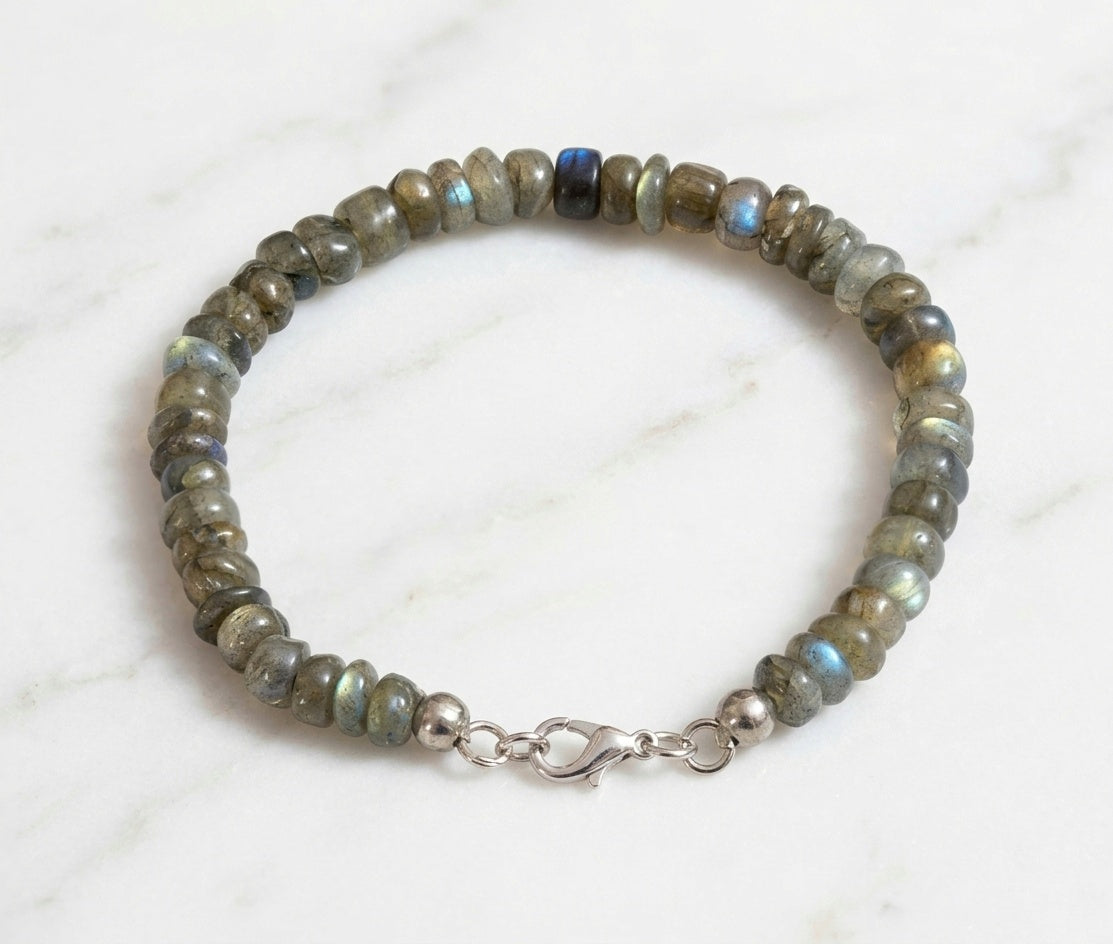 Bracciale di Labradorite — Rondelle 7mm | 20 cm