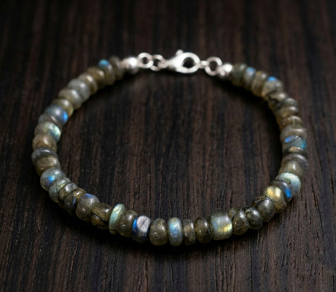 Bracciale di Labradorite — Rondelle 7mm | 20 cm