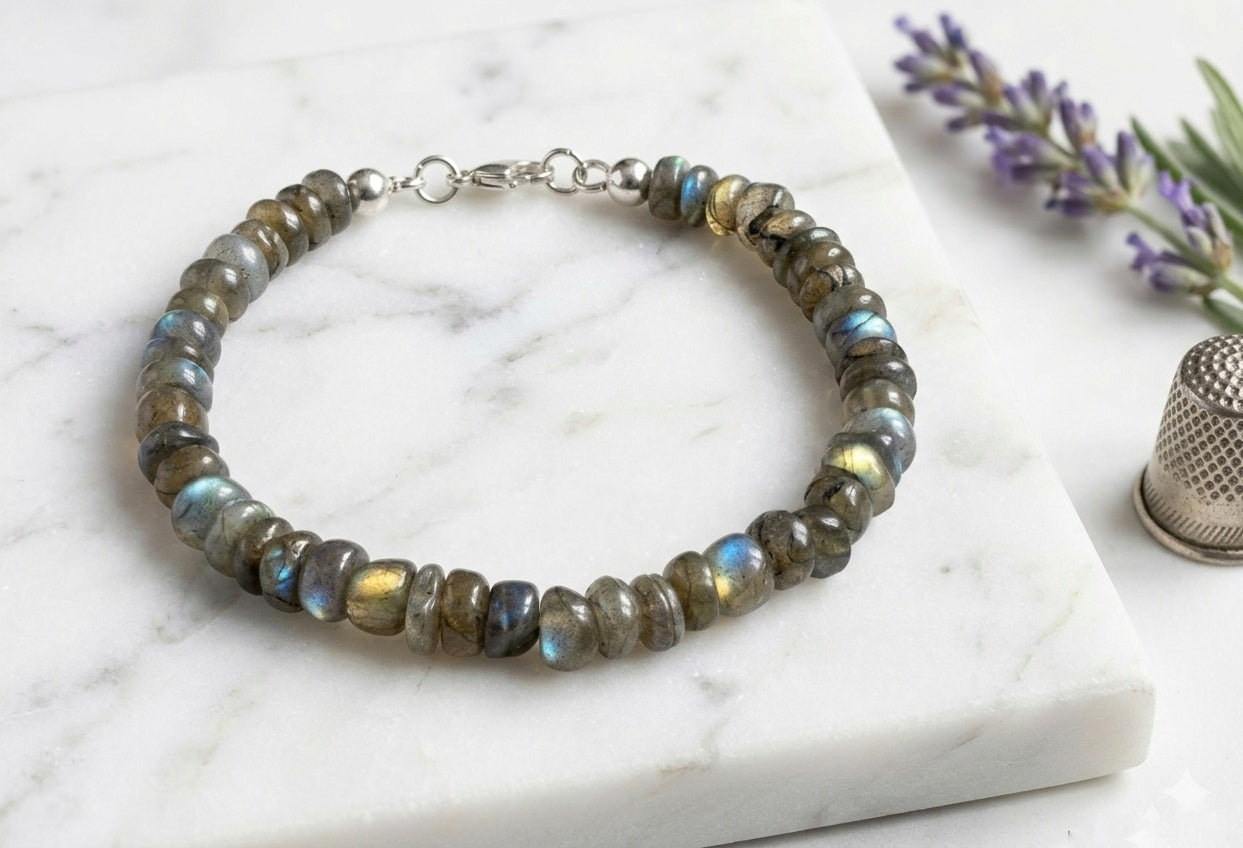 Bracciale di Labradorite — Rondelle 7mm | 20 cm