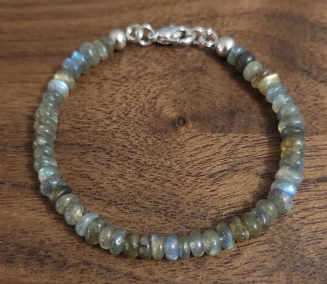 Bracciale di Labradorite — Rondelle 5mm | 18 cm