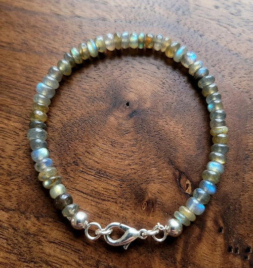 Bracciale di Labradorite — Rondelle 5mm | 18 cm