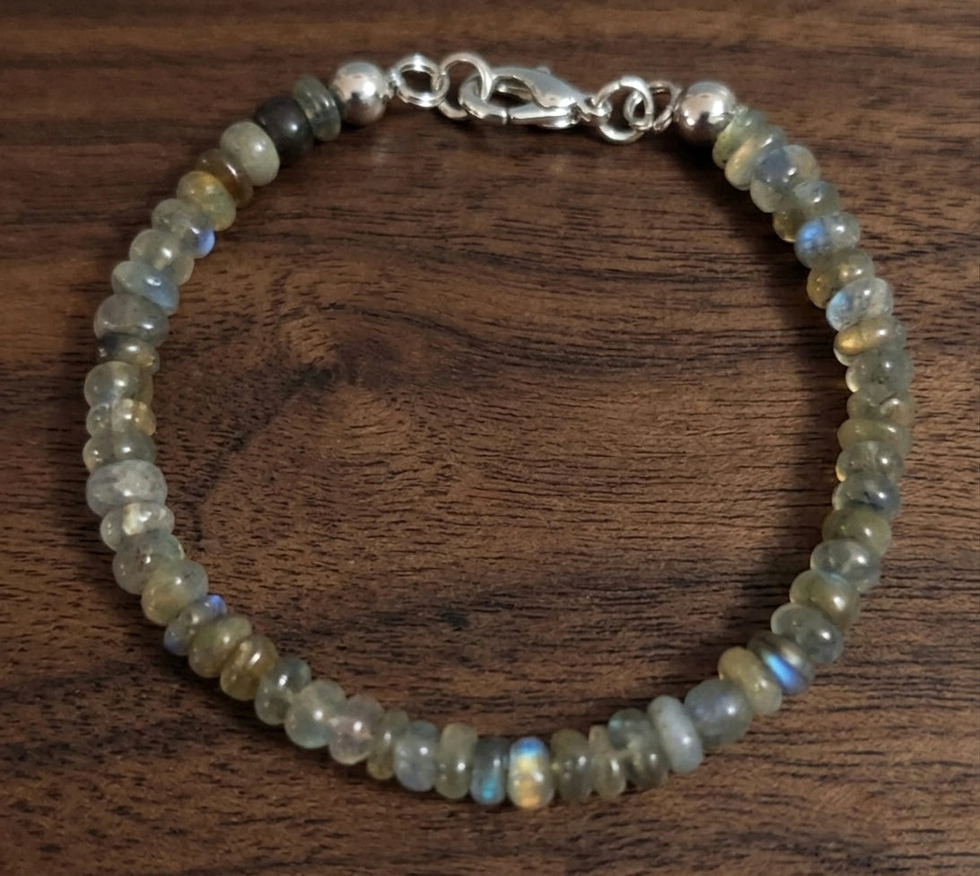 Bracciale di Labradorite — Rondelle 5mm | 18 cm