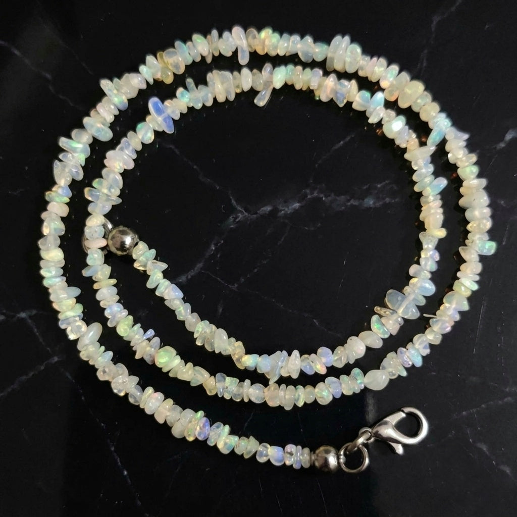 Natural Welo Opal Necklace — Irregular 2-3mm | 45 cm