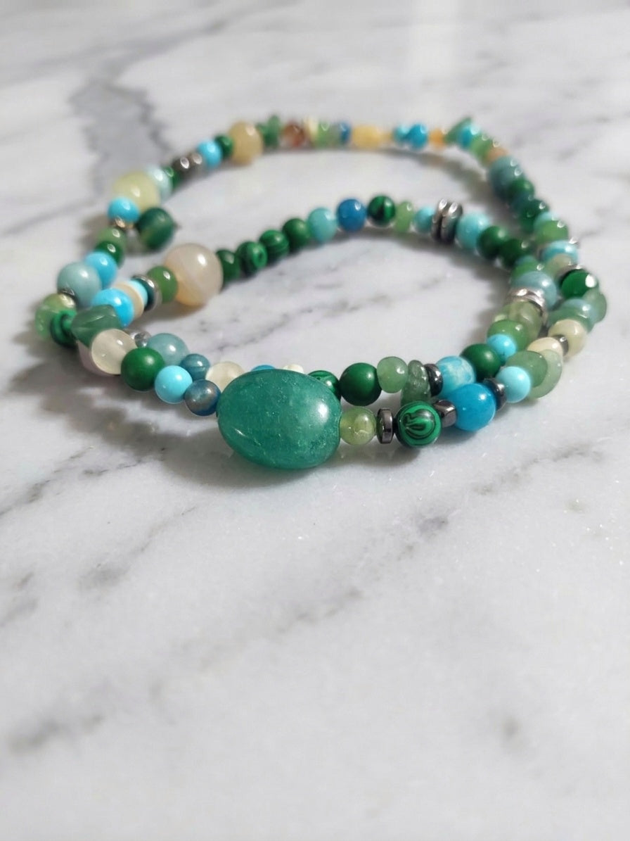 Multi-Natural Stone Necklace — Mixed Stones | 75 cm