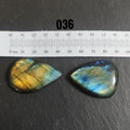 Natural Labradorite — Numbered Cabochon Lots | Various Shapes and Sizes