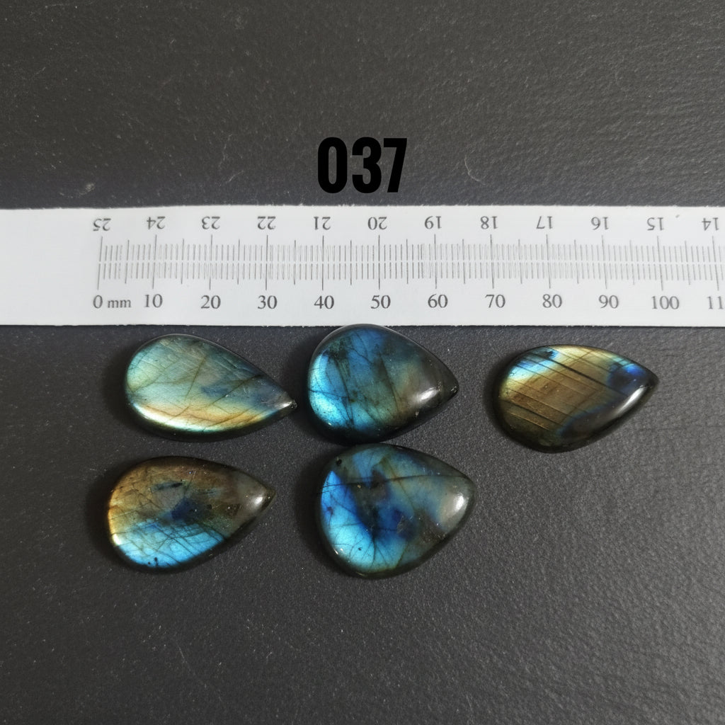 Natural Labradorite — Numbered Cabochon Lots | Various Shapes and Sizes