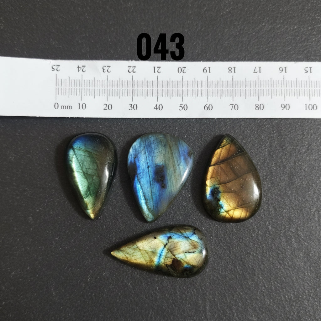 Natural Labradorite — Numbered Cabochon Lots | Various Shapes and Sizes