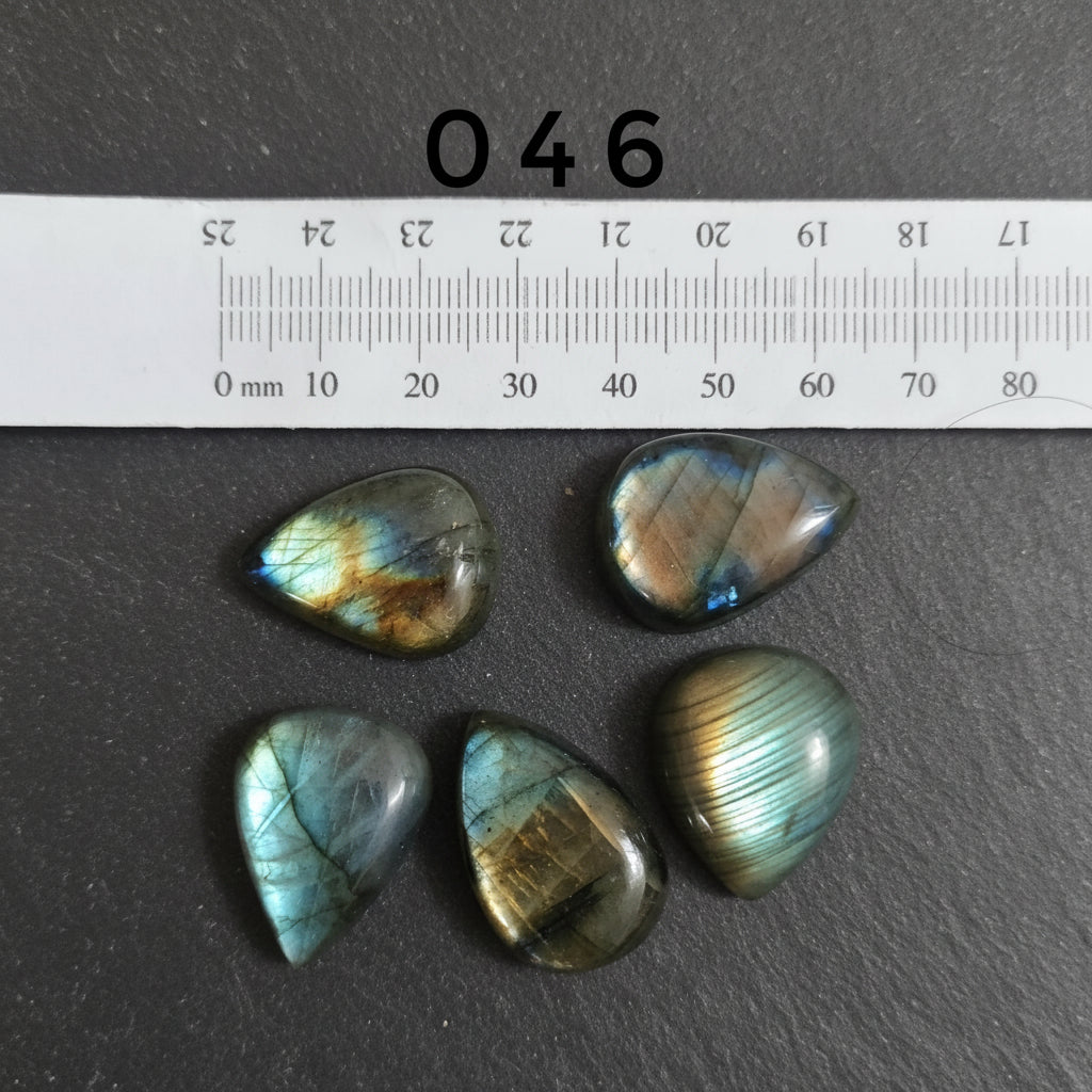 Labradorite Naturale — Cabochons Lotti Numerati | Forme e Dimensioni Varie