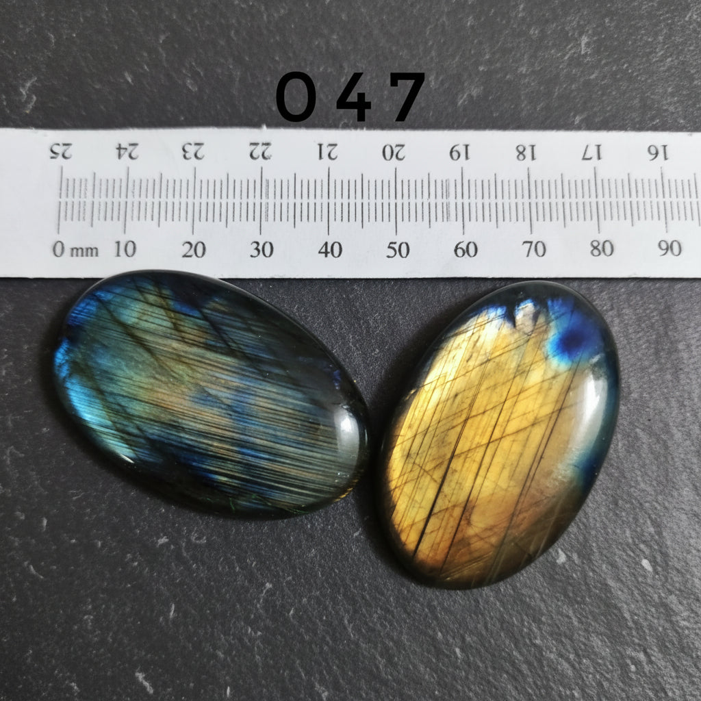 Natural Labradorite — Numbered Cabochon Lots | Various Shapes and Sizes