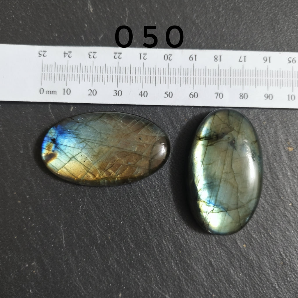 Natural Labradorite — Numbered Cabochon Lots | Various Shapes and Sizes