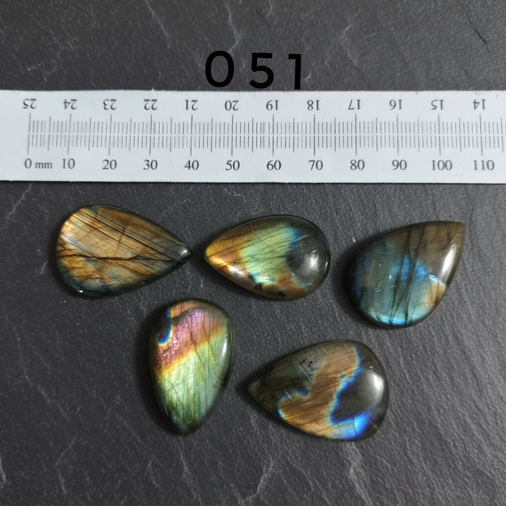 Natural Labradorite — Numbered Cabochon Lots | Various Shapes and Sizes