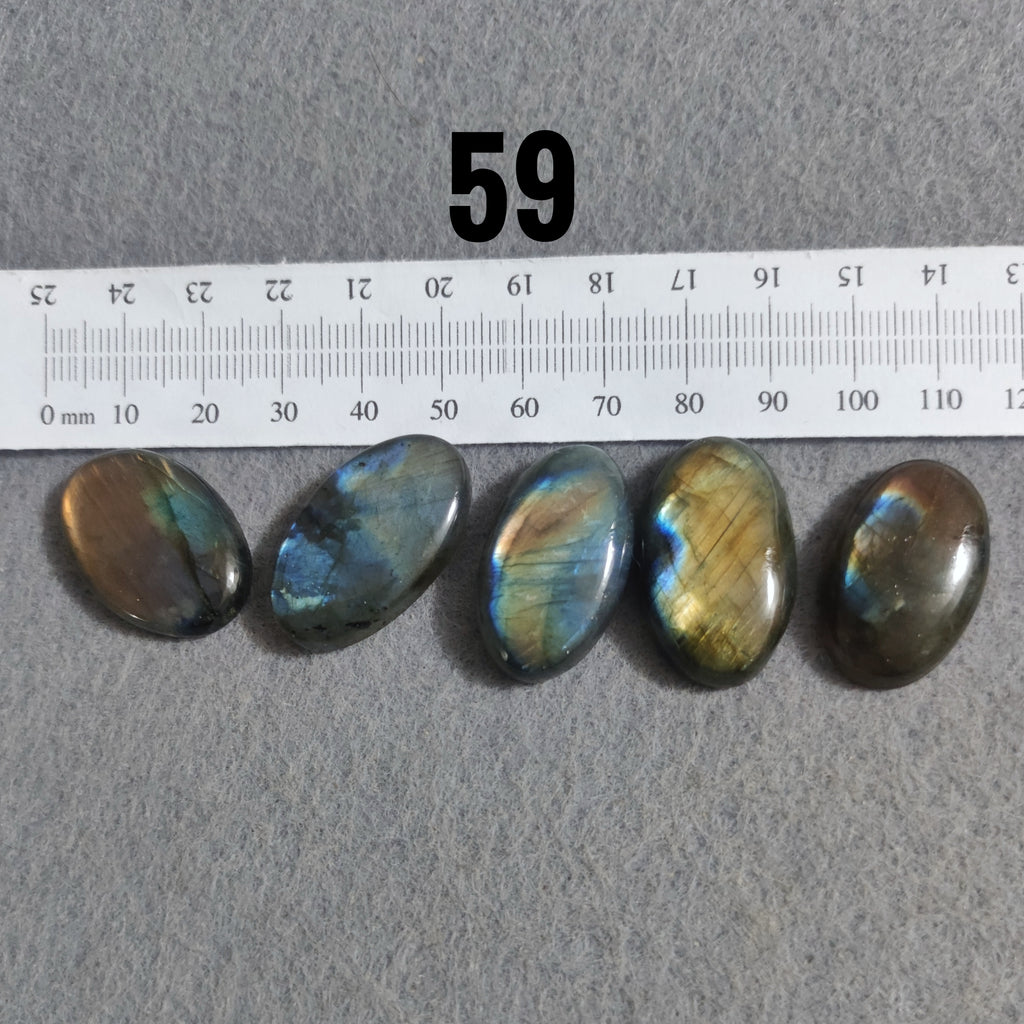 Natural Labradorite — Numbered Cabochon Lots | Various Shapes and Sizes