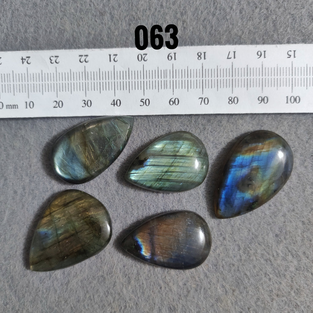 Natural Labradorite — Numbered Cabochon Lots | Various Shapes and Sizes