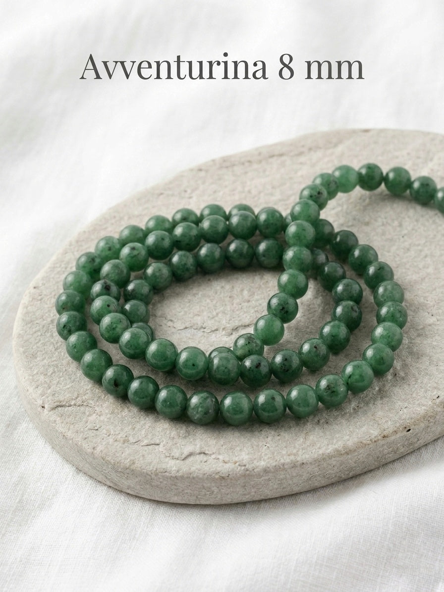 Natural Green Aventurine — Round Beads 8mm | Strand ~38 cm