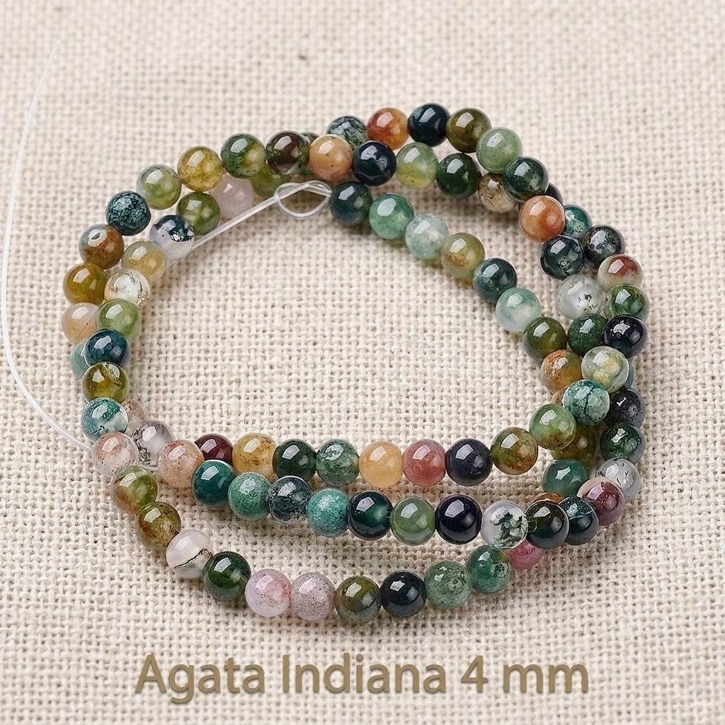 Natural Indian Agate — Round Beads 4/6/8/10mm | Strand ~38 cm