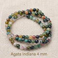 Natural Indian Agate — Round Beads 4/6/8/10mm | Strand ~38 cm