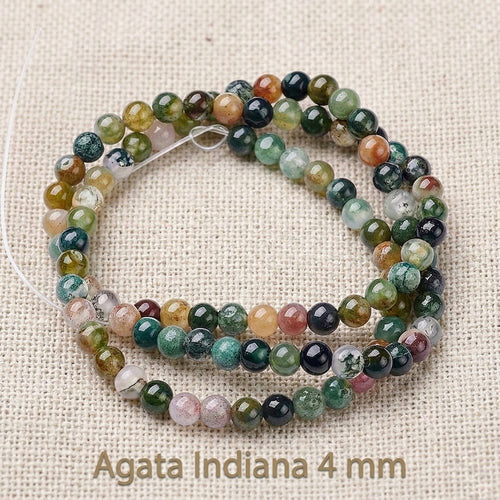 Agata Indiana Naturale — Perline Tonde 4/6/8/10mm | Filo ~38 cm