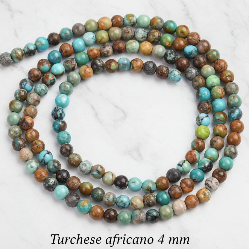 African Turquoise (Jasper) — Round Beads 2/3/4mm | Strand ~38 cm