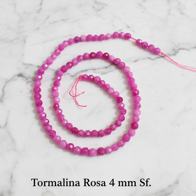 Natural Pink Tourmaline — Faceted Beads 2/3/4mm | Strand ~38 cm