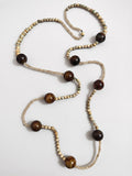Collana di Agata Tibetana e Agata del Botswana | 120 cm