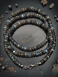 Natural Labradorite Necklace — Rondelle 7x4mm | 85 cm