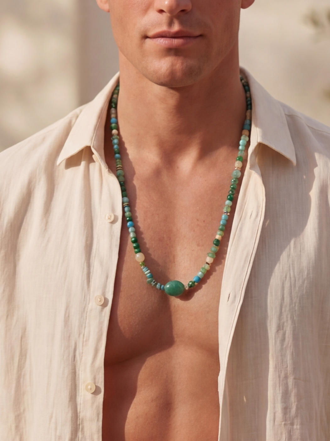 Multi-Natural Stone Necklace — Mixed Stones | 75 cm