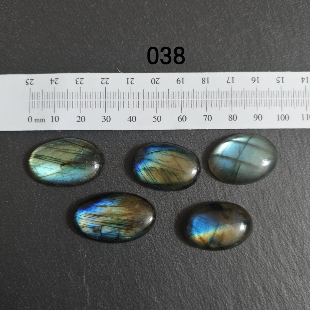 Natural Labradorite — Numbered Cabochon Lots | Various Shapes and Sizes