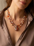 Multi-Gemstone Necklace with Jasper Pendant — Mixed Stones | 120 cm