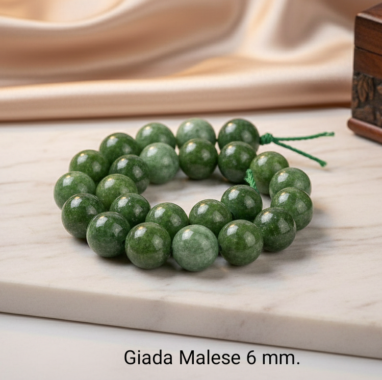 Natural Malaysian Jade — Round Beads 6/8/10mm | Strand ~19 cm