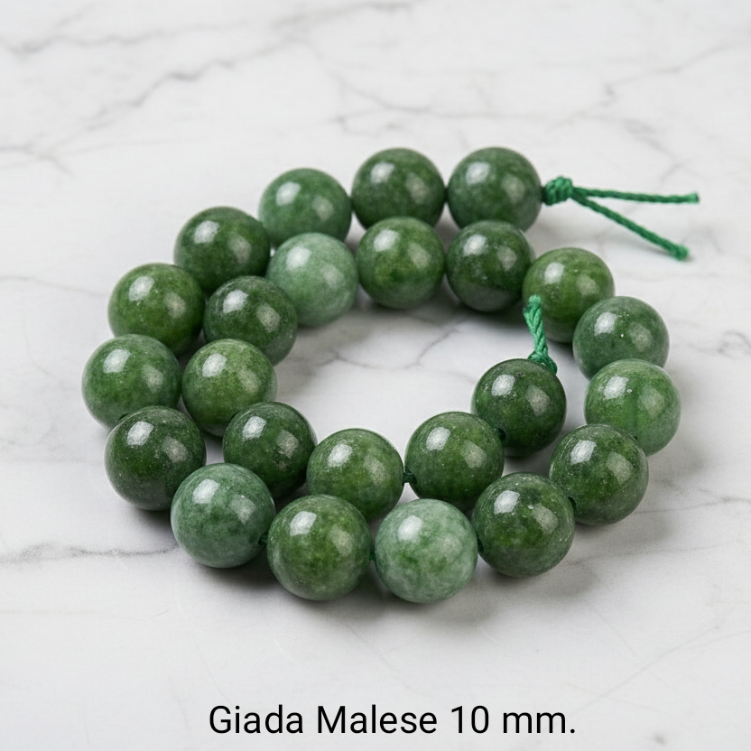 Natural Malaysian Jade — Round Beads 6/8/10mm | Strand ~19 cm