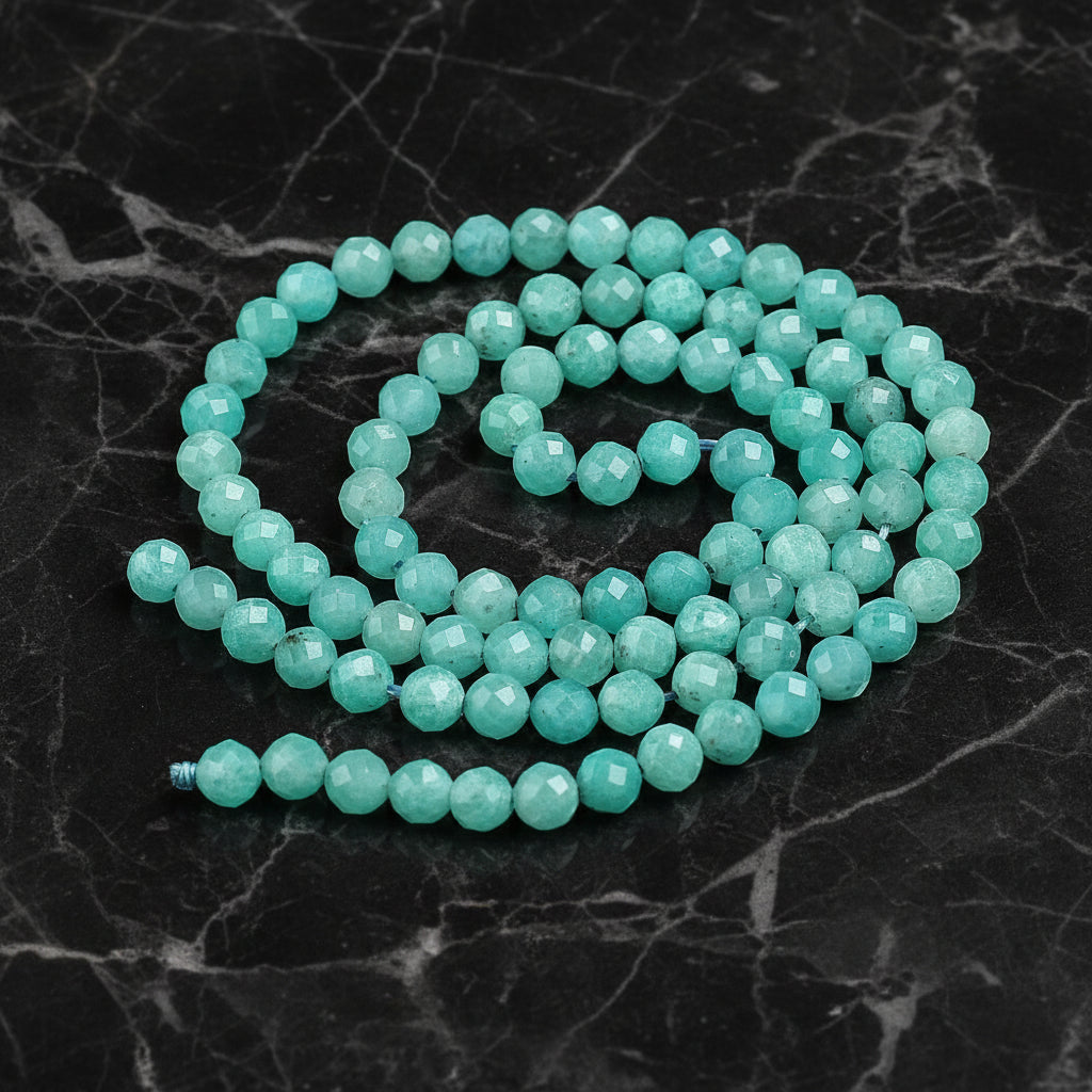 Natural Amazonite — Faceted Beads 4mm | Strand ~39 cm