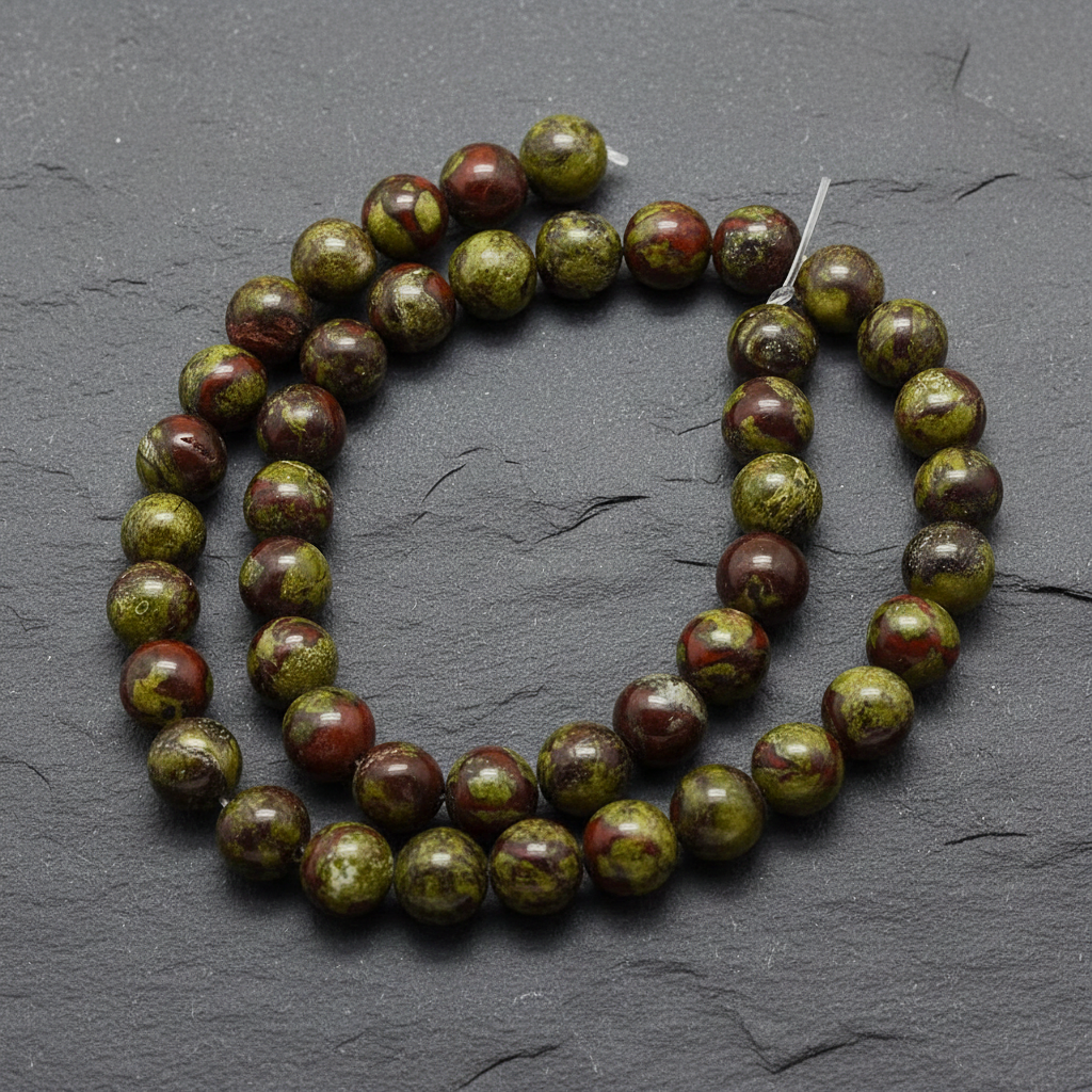 Natural Dragon Blood Jasper — Round Beads 4/6/8mm | Strand ~39 cm