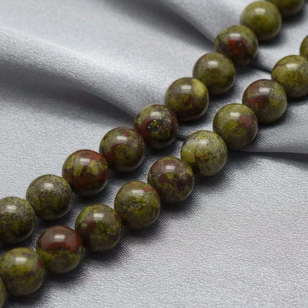 Natural Dragon Blood Jasper — Round Beads 4/6/8mm | Strand ~39 cm