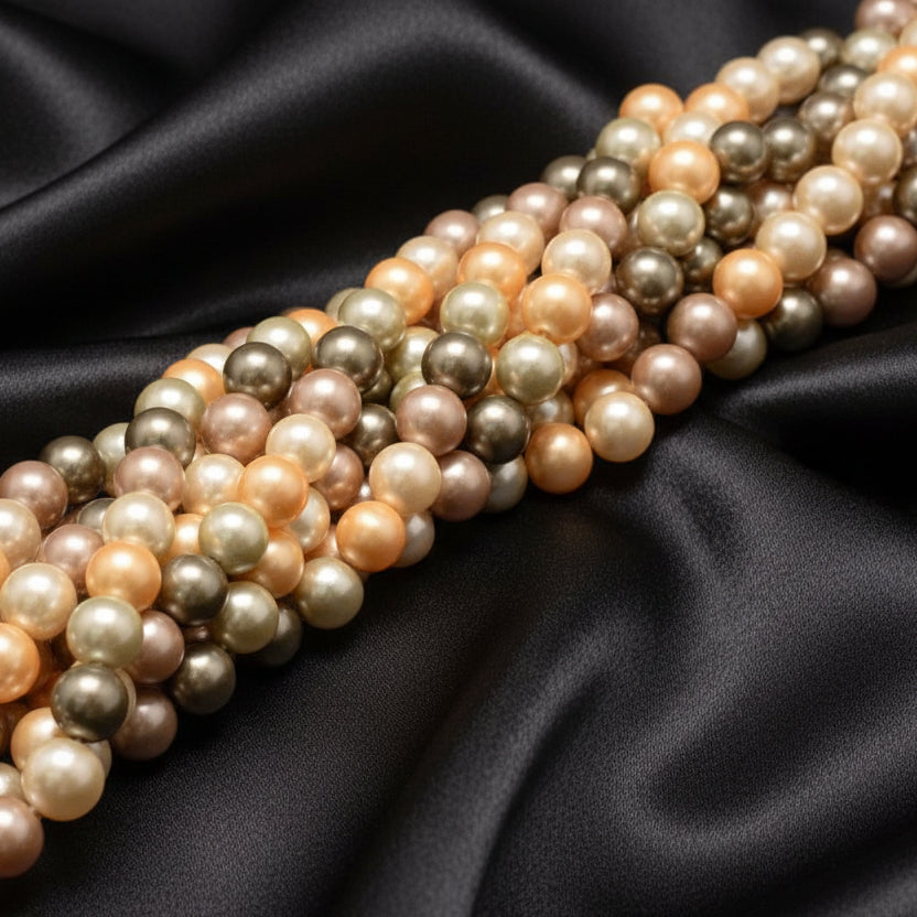 Natural Mother of Pearl Multicolored Beads 8 mm.