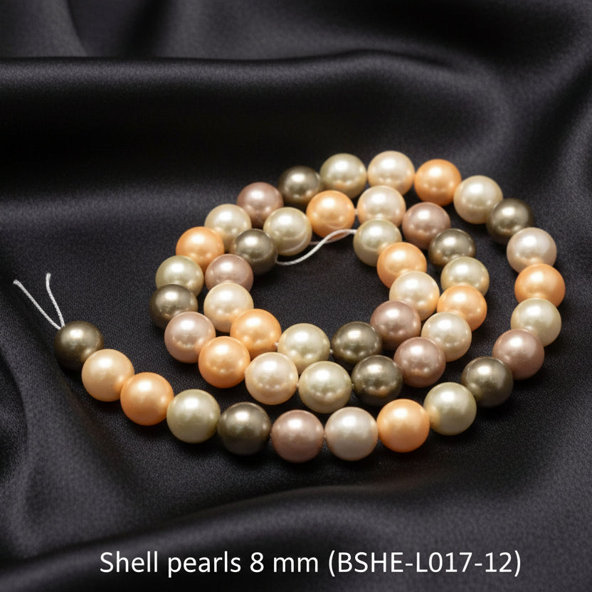 Natural Mother of Pearl Multicolored Beads 8 mm.