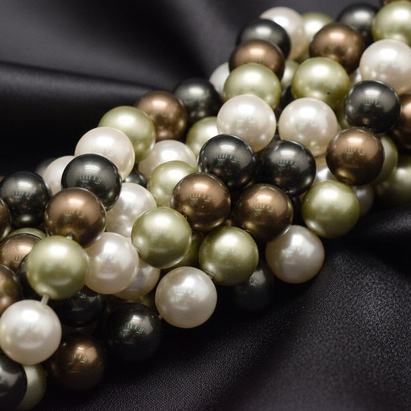 Natural Mother-of-Pearl Multicolored Beads 8 mm.