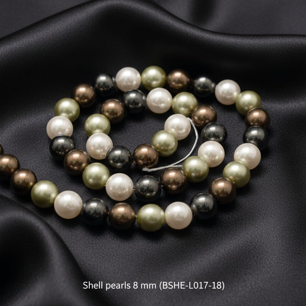 Natural Mother-of-Pearl Multicolored Beads 8 mm.