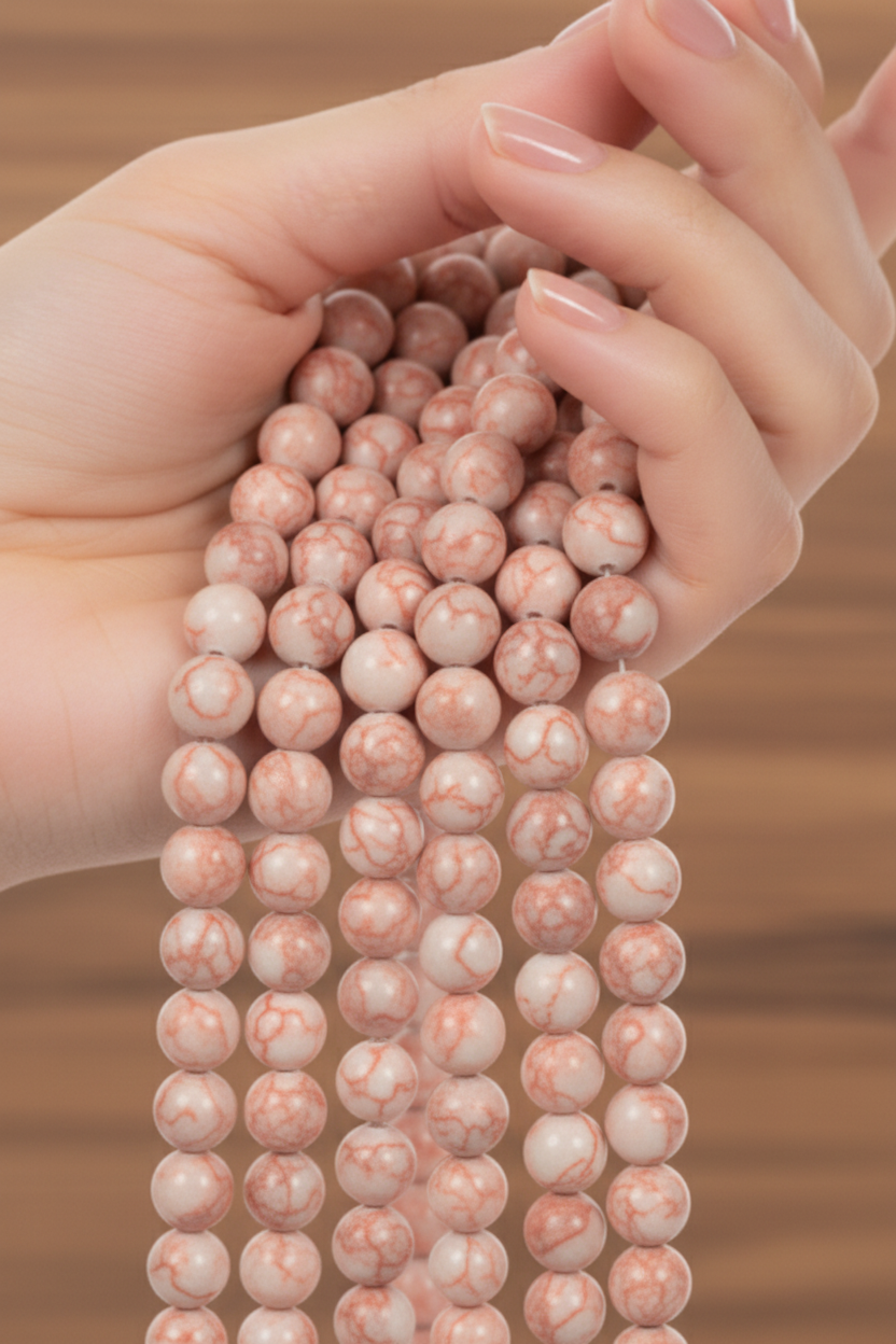Natural Red Netstone Jasper — Round Beads 4/6/8/10mm | Strand ~38 cm