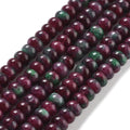 Natural White Jade — Rondelle 8x5mm | Ruby in Zoisite | Strand ~39 cm