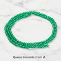 Natural Quartz — Faceted Beads 2mm | Emerald and Ruby | Strand ~39 cm