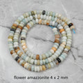 Natural Amazonite Flower — Rondelle 4x2mm and 8x5mm | Strand ~38 cm