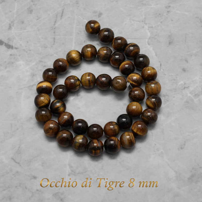 Natural Tiger's Eye — Round Beads 4/6/8/10mm | Strand ~38 cm