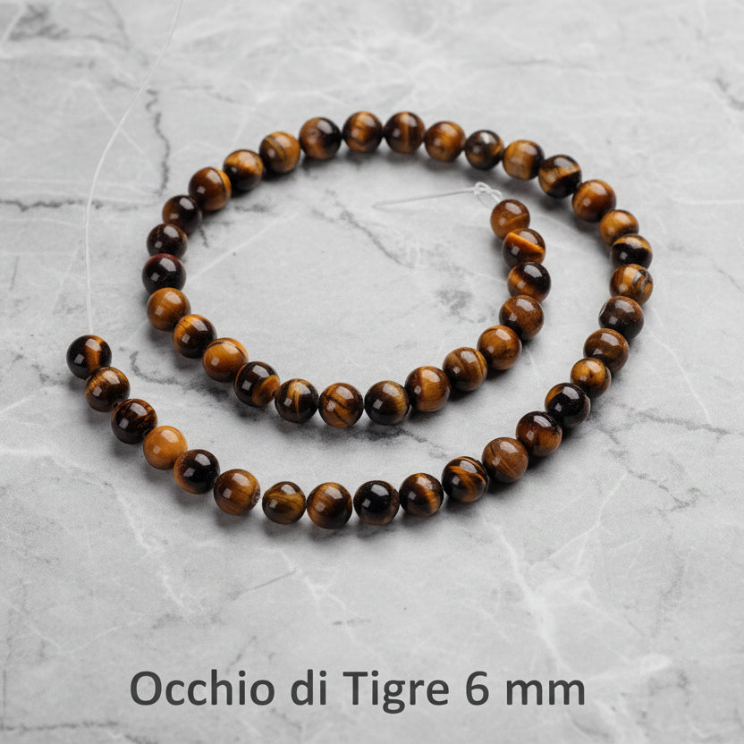 Natural Tiger's Eye — Round Beads 4/6/8/10mm | Strand ~38 cm