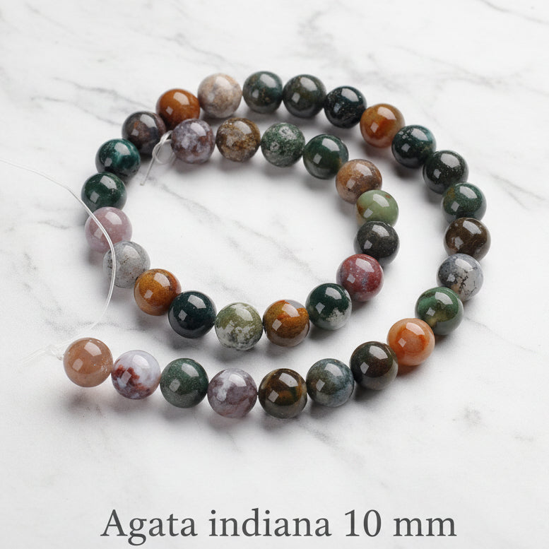 Natural Indian Agate — Round Beads 4/6/8/10mm | Strand ~38 cm