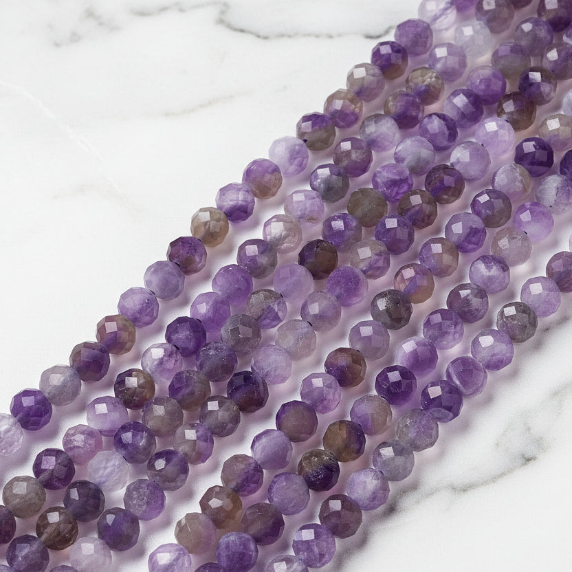 Natural Amethyst — Faceted Beads 4mm | Strand ~39 cm