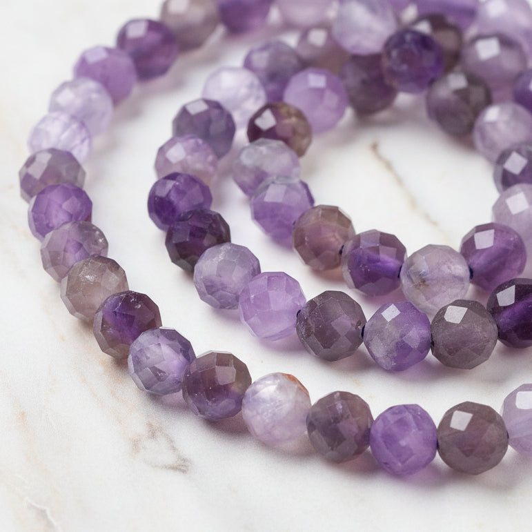 Natural Amethyst — Faceted Beads 4mm | Strand ~39 cm